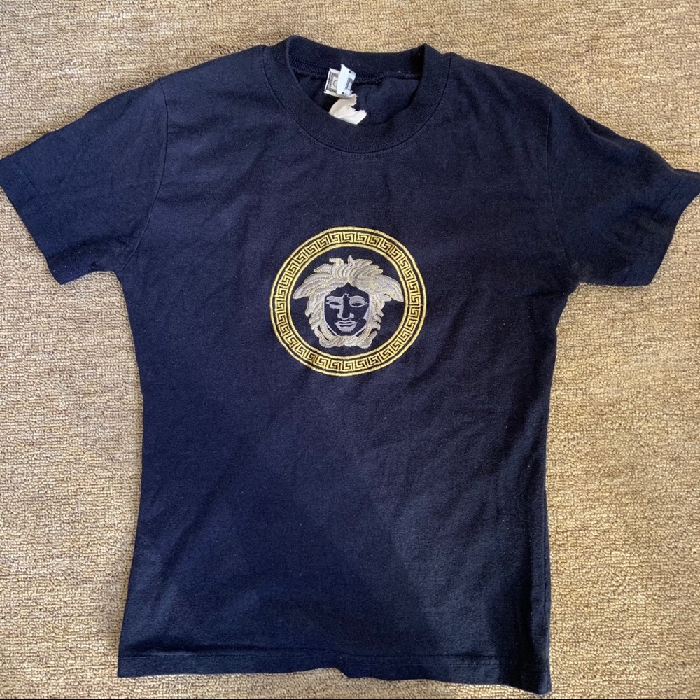 gianni versace navy blue top short sleeve